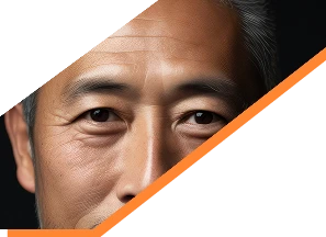 Bold Profile Handsome Asian Man Captured in a Striking Black Background Portrait