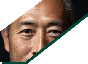 Bold Profile Handsome Asian Man Captured in a Striking Black Background Portrait